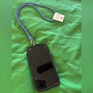 Light Blue rhinestone Lanyard Phone 17 inches